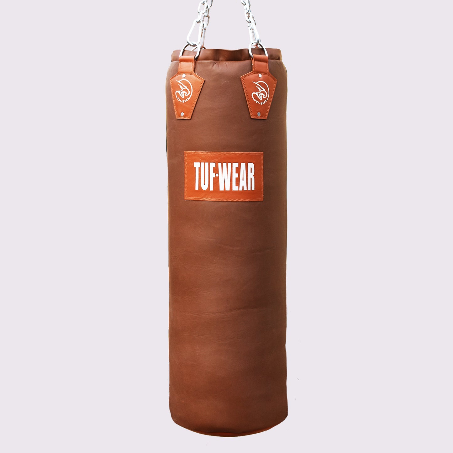 TUF WEAR CLASSIC BROWN 4FT STRAIGHT HIDE LEATHER PUNCHBAG (122CM)