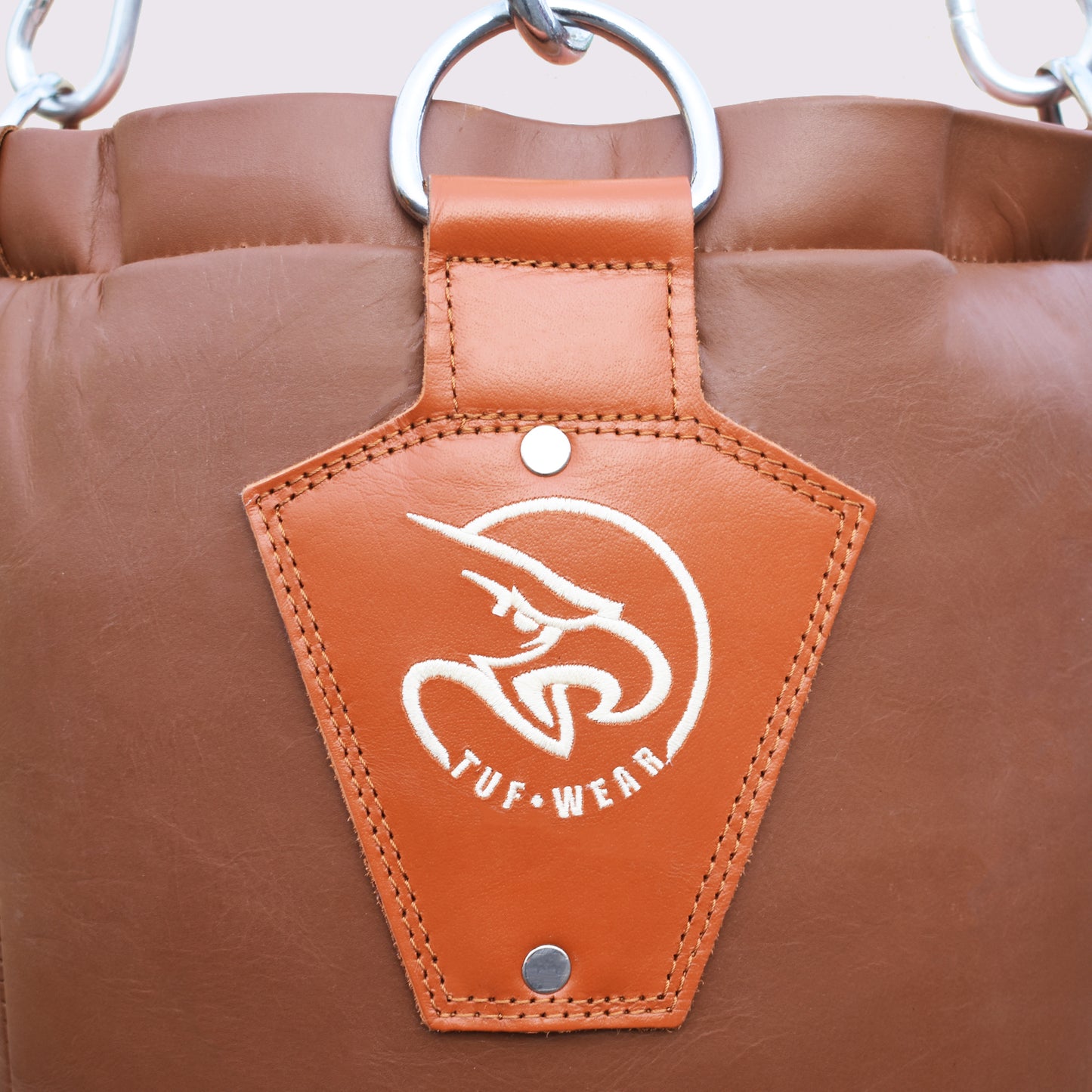 TUF WEAR CLASSIC BROWN 4FT STRAIGHT HIDE LEATHER PUNCHBAG (122CM)