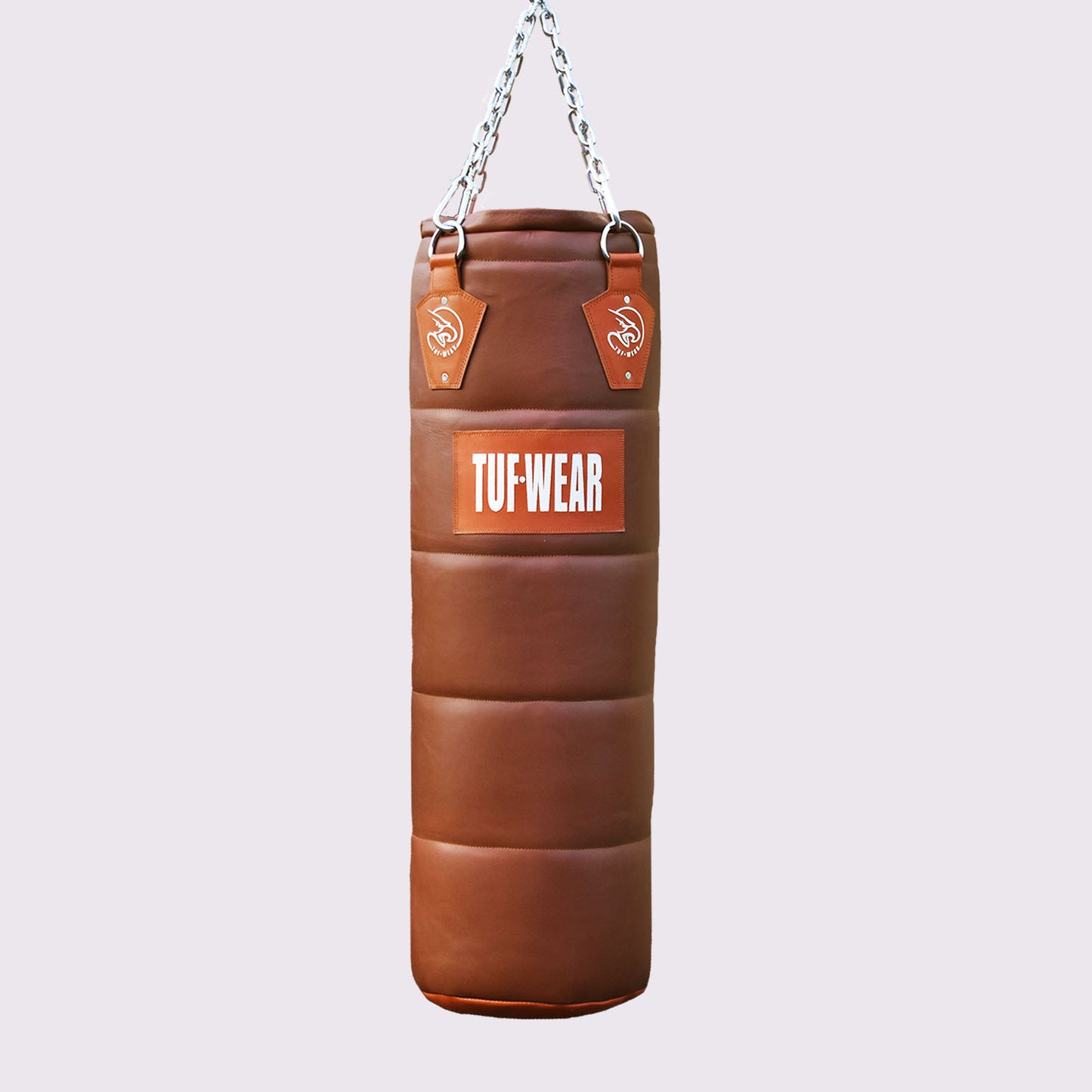 TUF WEAR CLASSIC BROWN QUILTED LEATHER PUNCHBAG 122CM (4FT)
