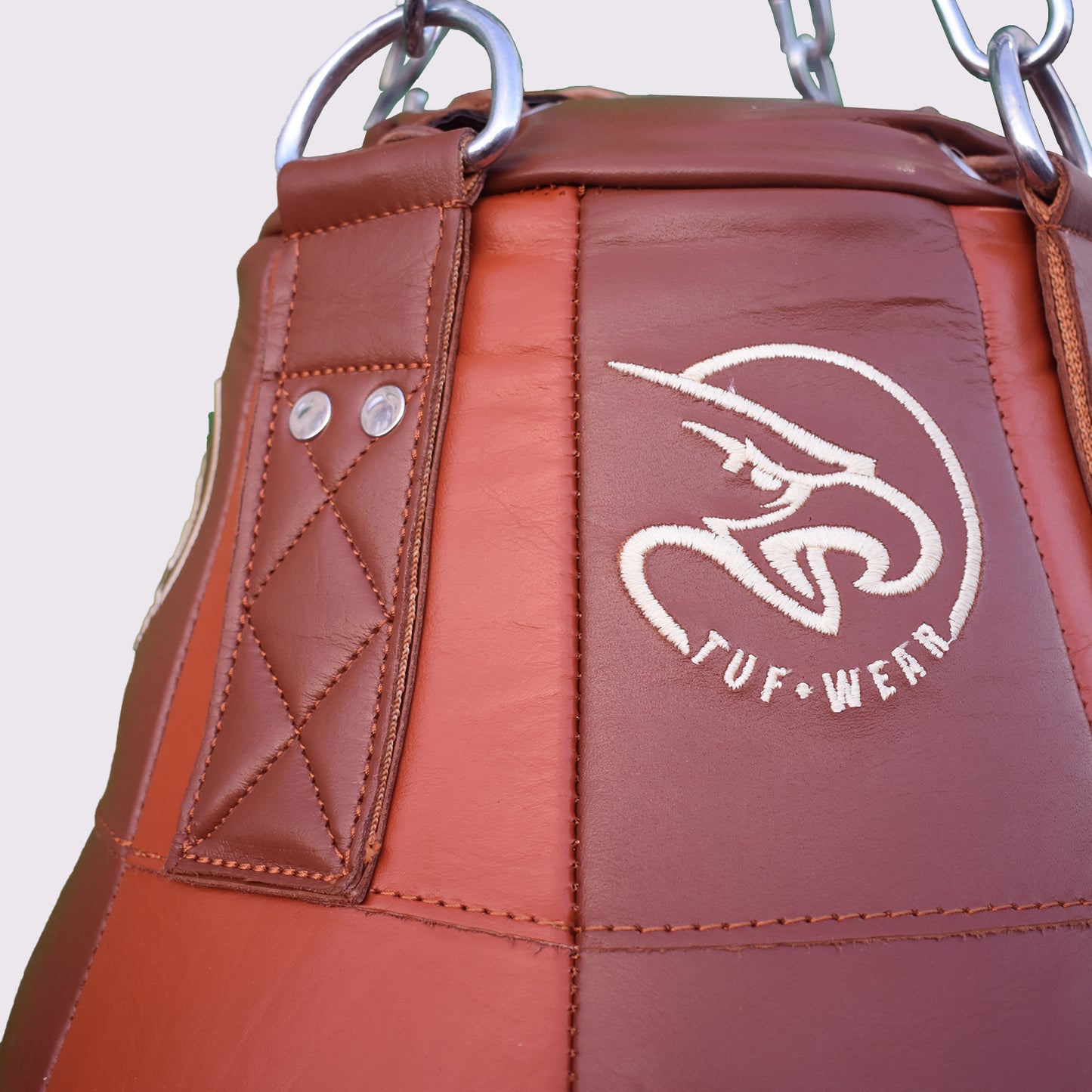 TUF WEAR CLASSIC BROWN LEATHER UPPERCUT PUNCHBAG