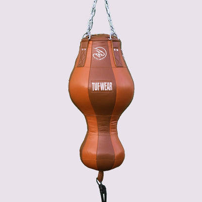 TUF WEAR CLASSIC BROWN LEATHER UPPERCUT PUNCHBAG