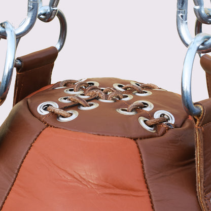 TUF WEAR CLASSIC BROWN LEATHER WRECKING BALL (LARGE MAIZE BAG)
